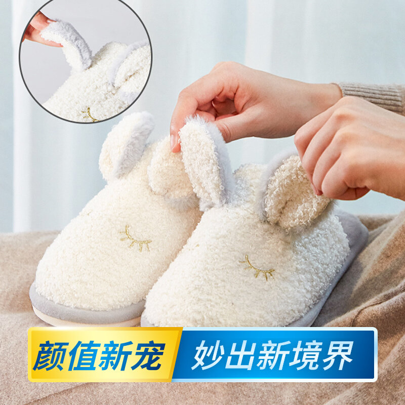 Various cotton slippers winter warm, comfortable and buddy cute lady couple plush thick soles of shit feeling