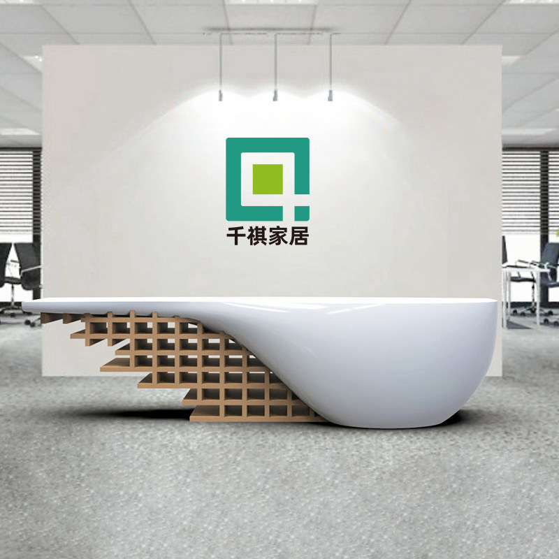 Glass Fiber Profiled Receptionist Business Office Hotel Mall Bar Beauty Salon Fashion Creative Hospitality Service Desk