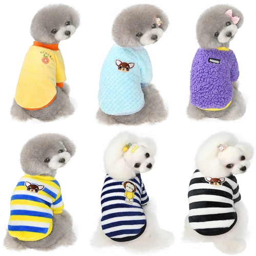 Щенка бархата бархата для любимой собаки одежда одежда зима милый новый прилив кошка плюшка, чем медведь Бамей, маленькая собака тепло