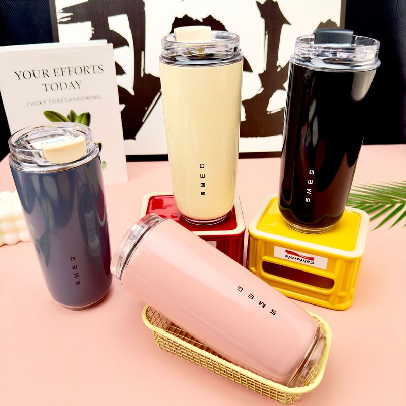 Smeg Direct Sales in Stock 420ml Stainless Steel Food-Grade Travel Mug ins Coffee Cup Thermos for Hot and Cold