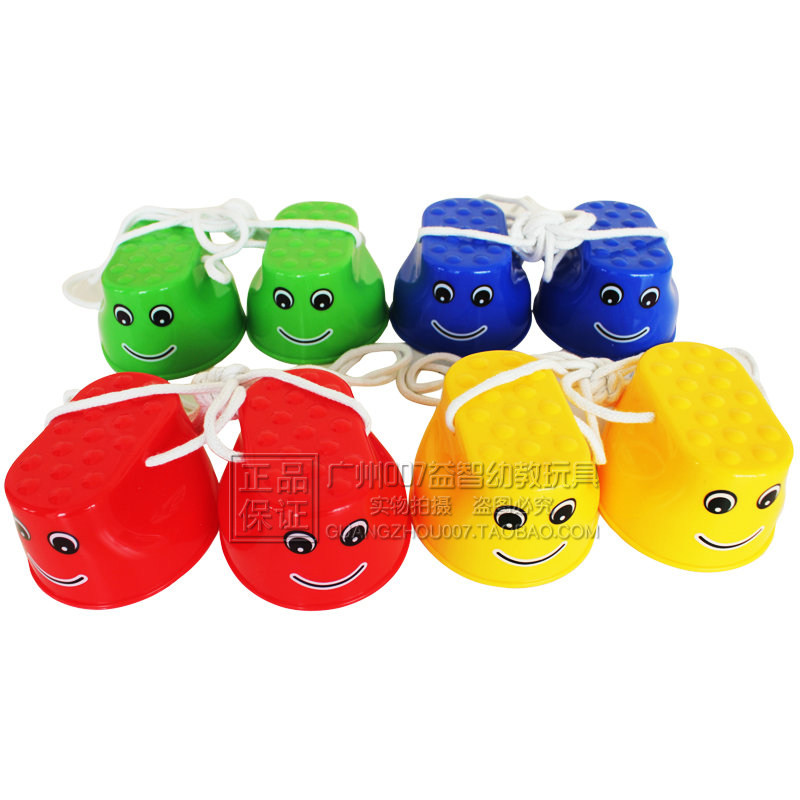 Smiling face on stilts Thickened Shoes Thickened Kindergarten Children Parent-child Outdoor Sports Toys Feel Integrated Training Balance Equipment