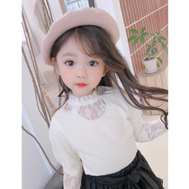 Girl Lace Undershirt Spring Autumn Slim Fit Baby Long Sleeve T-Shirt Fashion Foreign Air 2022 Spring Dress Child Blouse