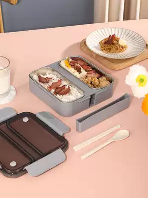 304 food grade stainless steel square lunch box bento box girls students office workers divided format portable heat preservation