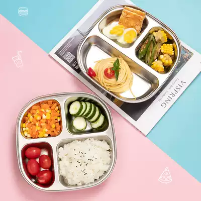 304 stainless steel baby children's dinner plate box box cartoon home drop-proof kindergarten set baby eating
