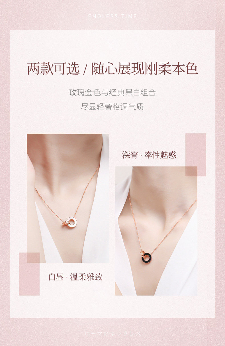 七夕节礼物 IL&Co 玫瑰金色钻石罗马项链  主钻0.7分 附GIC证书 图4
