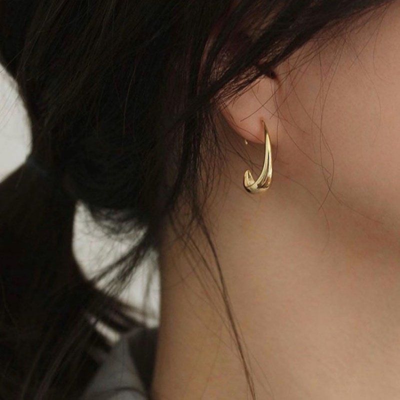 srrmhyn temperament Korean water drop earrings 2023 new wave minimalist about lukewarm and delicate ear-Taobao