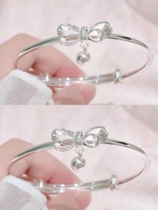 Hong Kong is born pure silver s999 sweet and small Qing New fashion Net Red at large Princess Butterfly knot bracelet Girlfriend Ornaments