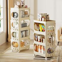 Movable multi-functional storage rack childrens bookshelf toy doll snack storage shelf baby products storage cabinet