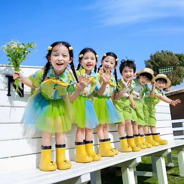 I Am a Little Sprout, Children's Day Performance Costume, Little Seed Performance Outfit, Kindergarten Sports Meeting Cheerleading Team Uniform — 4