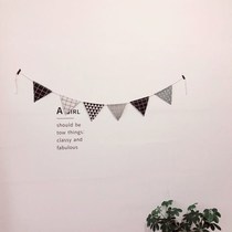 Childrens tent accessories plaid bunting hanging decoration indoor and outdoor birthday party scene background wall dress pennant