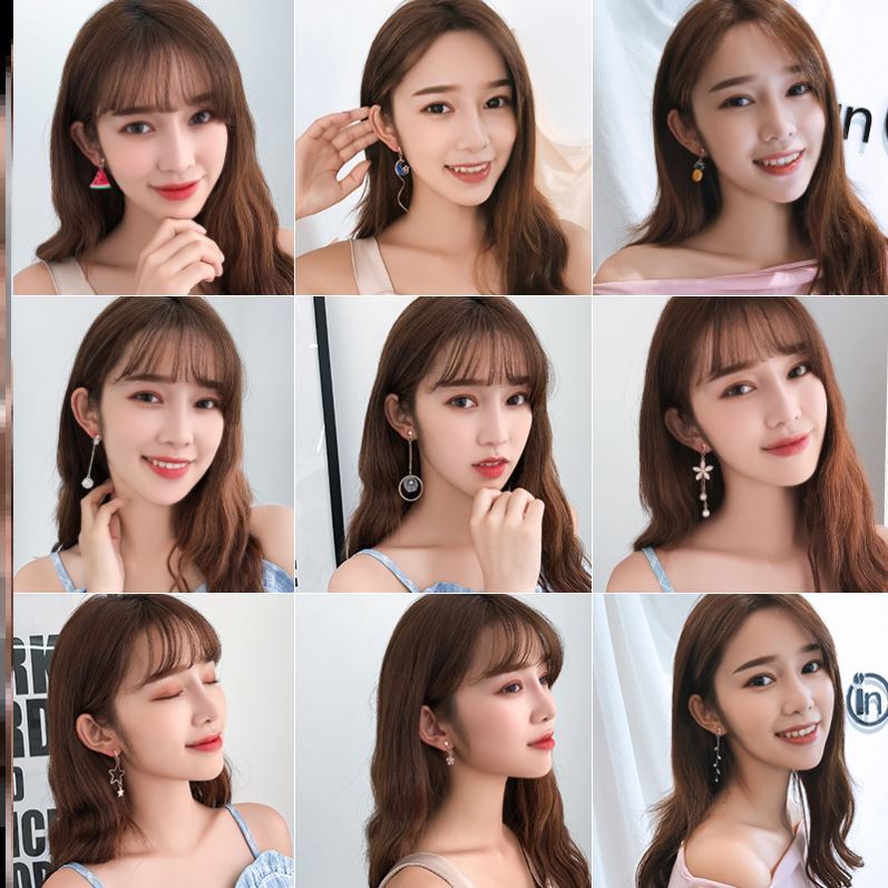 Fruit ear clip No pierced ears Big face French practical bridesmaid sister jewelry Spring Hong Kong flavor ladies wear niche