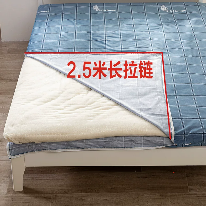 Cotton mattress cover with zipper for students, protective case, bedding