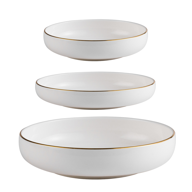 Pure white ipads porcelain dish deep creative Japanese household 0 soup restaurant pasta salad plate plate