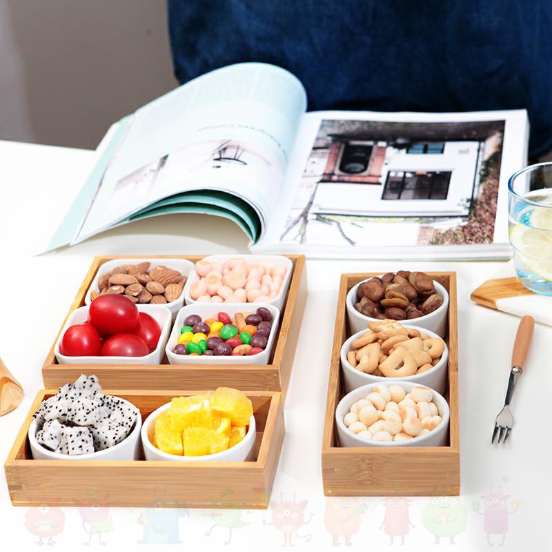 Nordic household ceramics snack dried fruit snacks fruit platter pastry KTV snack plate frame dried fruit tray