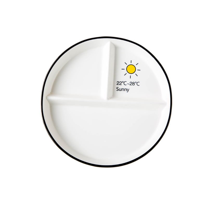 Creative round three separate plate Nordic Creative household breakfast tray, ceramic frame plate FanPan reduced fat