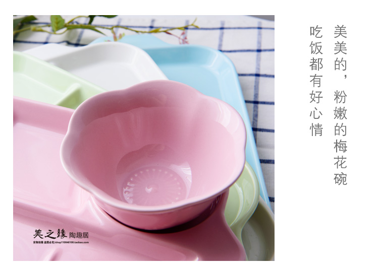 Creative ears disc ceramic points four frames plate canteen restaurant fast food dish home dishes afternoon saucer dish adults