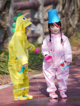 Children Rain Pants Rain Shoes Integrated Raincoat 3 Year Old 4 Year Old Kindergarten Suit Waterproof Full Body Girl Play Sand Play Water Suit