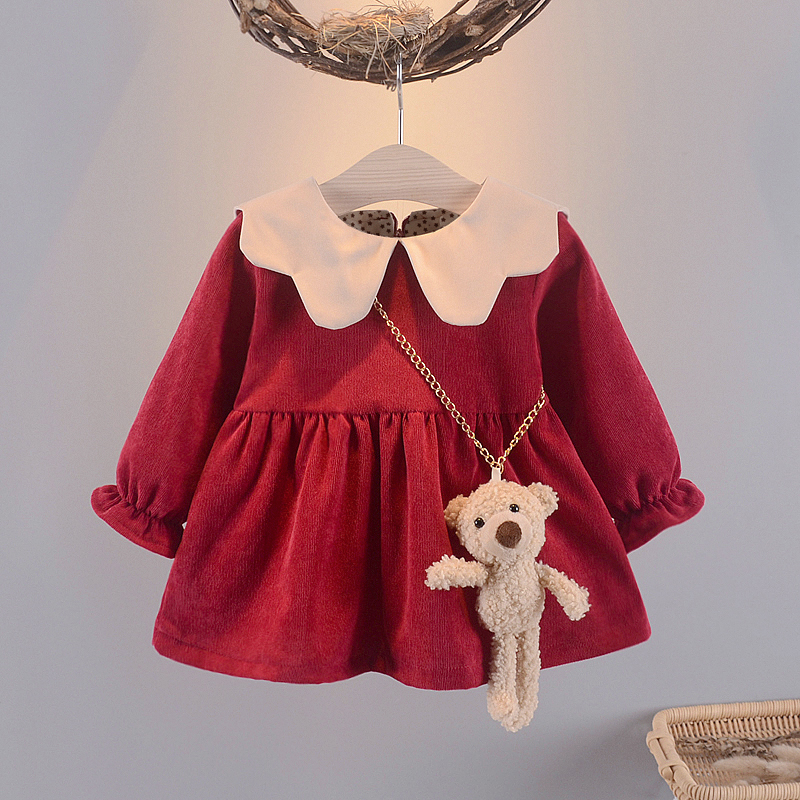 Women's baby girl's birthday dress 1 year old female baby gown birthday princess dresses a week of age dinner for women's baby spring and autumn