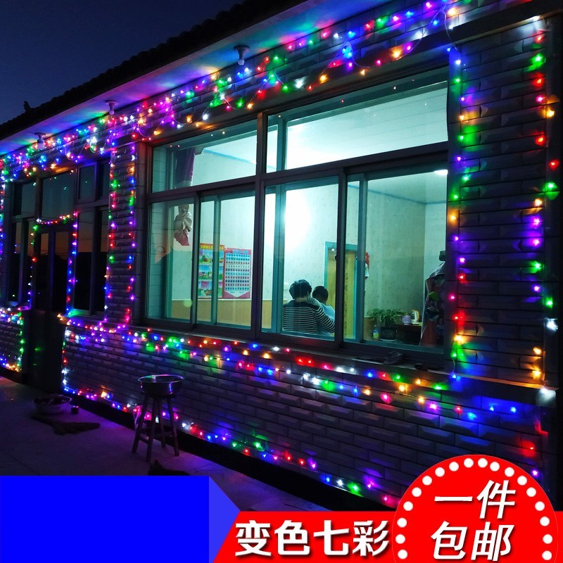 Colorful Lights Outdoor outdoor Spring Festival New Year hanging lanterns Outdoor Lanterns Hung on the Tree Colored Lights Led with Balcony Lights