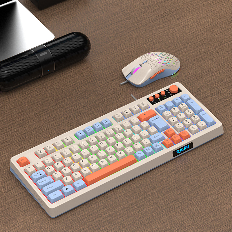 Wired Keyboard and Mouse Set Lei Kui K98 Notebook Desktop Computer Universal USB E-Sports Gaming Office Dedicated