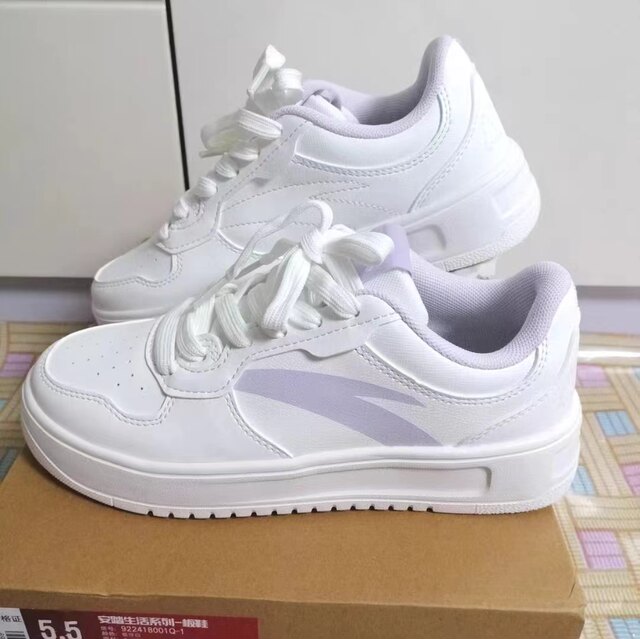 ANTA Air Force One sneakers ເກີບແມ່ຍິງ 2024 summer ໃຫມ່ເກີບສີຂາວຫນາ - soled ເພີ່ມຂຶ້ນ lightweight ເກີບກິລາບາດເຈັບແລະ