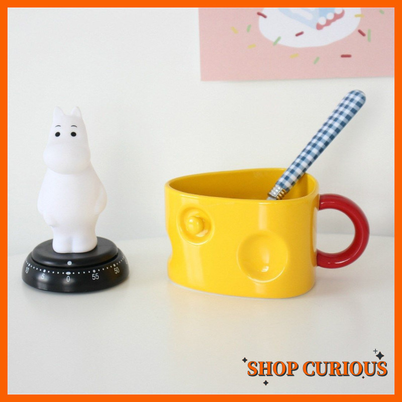 (Wonderful Store) Cheese Mug Cat and Mouse Cute Cartoon Cheese Water Cup Milk Cup Coffee Cup