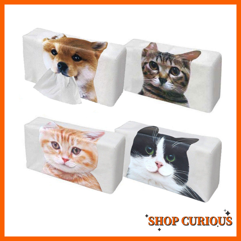 (Fantastic Shops) Pet kitty Puppy towels cute chai dog orange cat extractable toilet paper cover for boys and girls