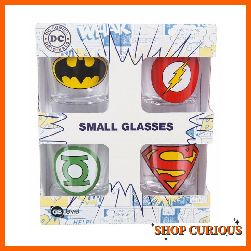 (Fantastic Shops) DC Comics Superman Batman Rick and Motti Perimeter Glass Small Wine Glass Suit