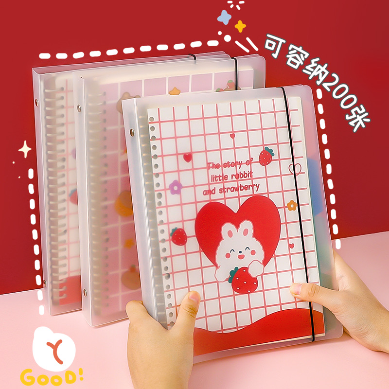 B5 Loose-leaf Benins Wind Cute Cartoon Detachable Grid Notebook Subbox Softshell Examination A5 Removable Core Iron Ring Benson Female girl Thickened Coil this clasp Brief approximately large capacity