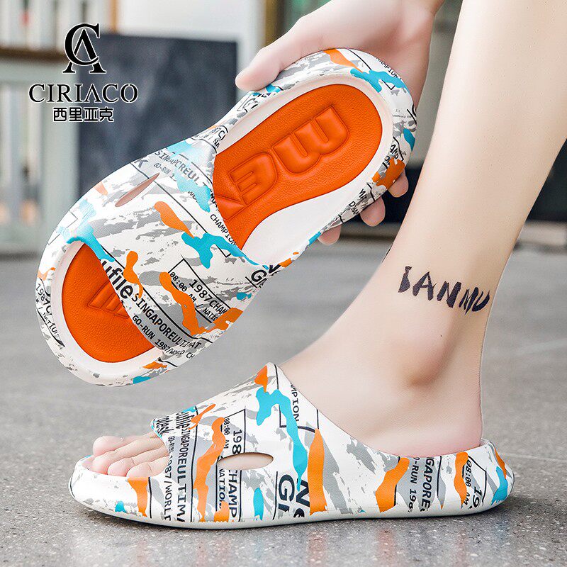 Slippers men's 2022 new home outside wear feces ins tide anti-slip deodorant beach sandals sports sandals