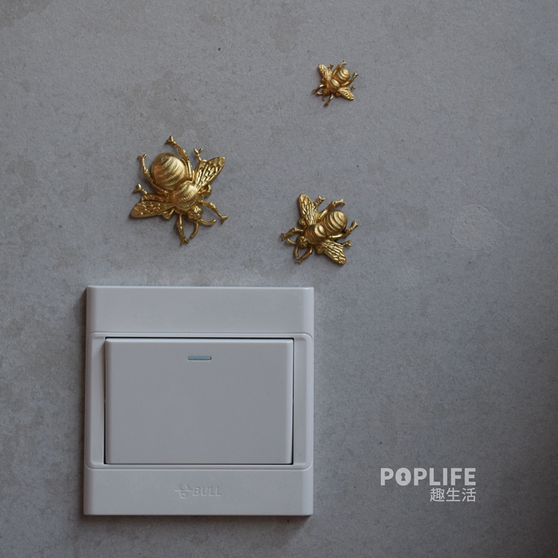 POPLIFE (limited amount) to honey bees pure copper American switch with retro decorative wall paste