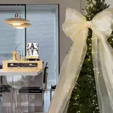 Декор с бантиком ручной работы, рождественская атмосферная подвеска