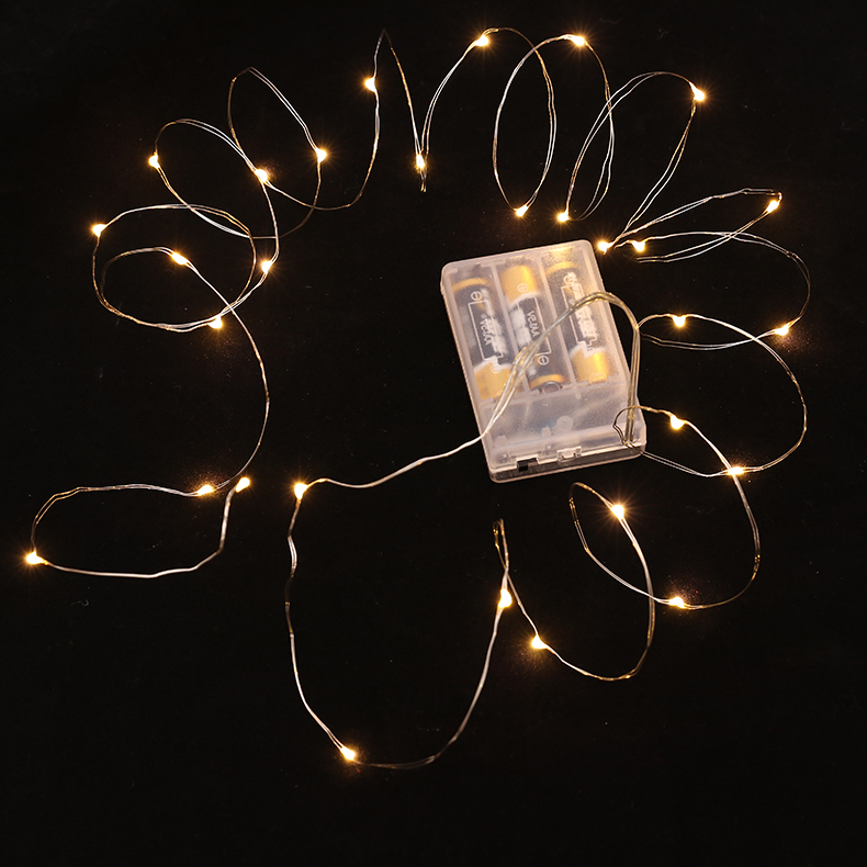 Christmas decorations led copper wire battery box 3 m 0 5 m yellow warm lamp blossoming vine