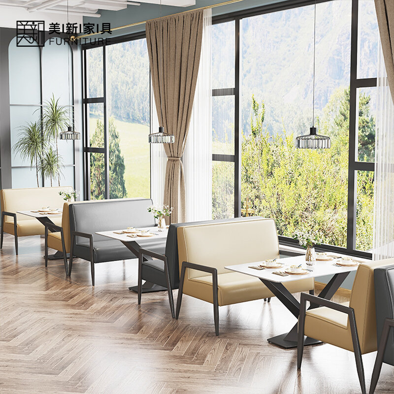 West Restaurant Subject Coffee Room Milk Tea Shop Casual Afternoon Tea Restaurant Iron Art Double Cassette Sofa and chairs Composition 