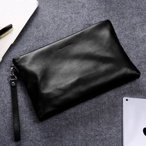 Mens handbag Leather luxury brand clutch Casual portable folder bag Large capacity clutch bag soft leather envelope bag