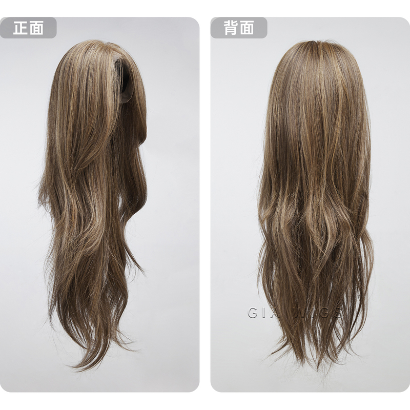 Hand-Knitted Full Head Wig for Women with Long Hair, Asian Mixed Race, European and American Fashion, Big Wavy Blonde Highlights, Lolita Style Hand-Knitted Full Head Wig for Women with Long Hair, Asian Mixed Race, European and American Fashion, Big Wavy Blonde Highlights, Lolita Style