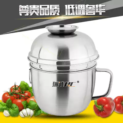 Ruicheng stainless steel instant noodle bowl with lid, Rice Bowl, canteen lunch box, student single fast food Cup Bowl, stainless steel lunch box for dormitory