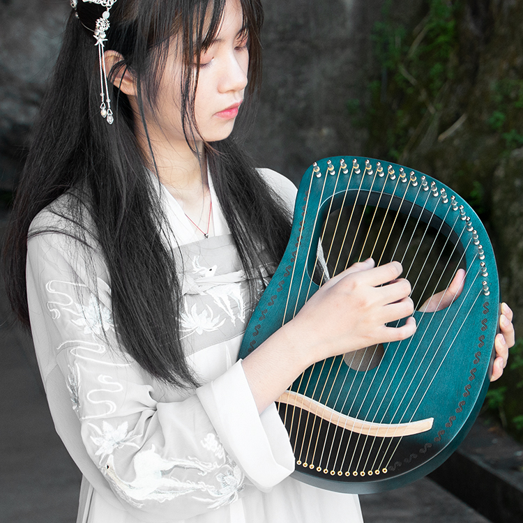 Laiya male and female beginner 16-string niche instrument log 19-string harp portable lira lyre