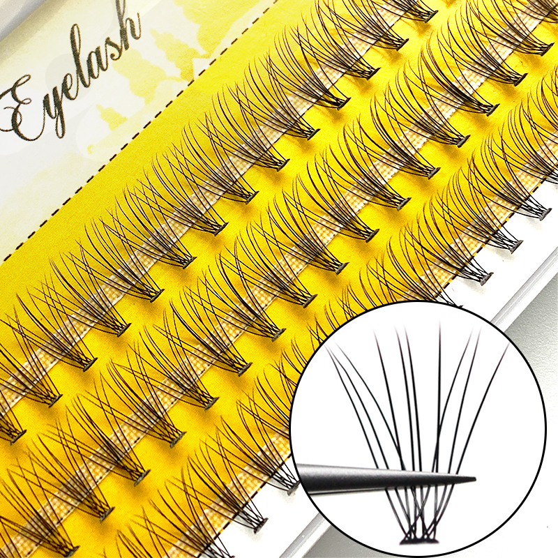 Rice straw man false eyelash 10P wool fish tail fairy natural simulation single tuft eyelash self-grafting sectional eyelash