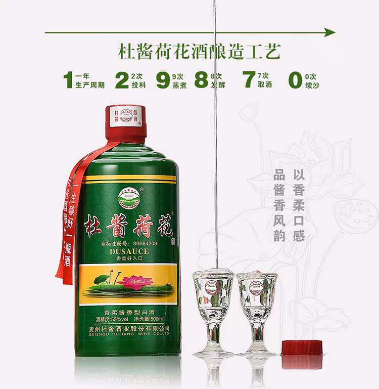 杜酱 53度酱香型 荷花酒 500ml *6瓶 图6