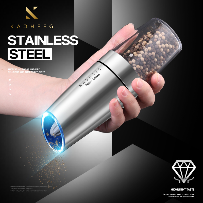 German electric grinding black pepper mill bottle stainless steel pepper sesame crushed sea salt fresh grinding artifact home