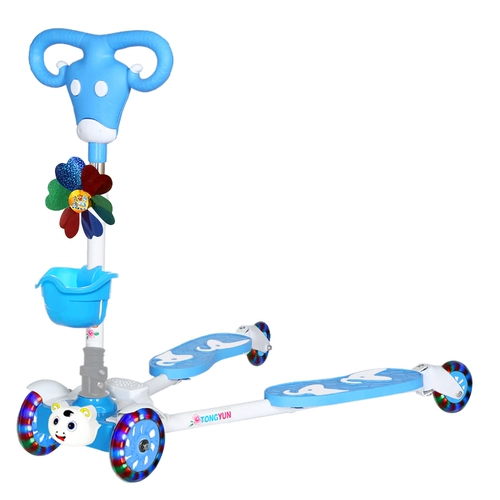 Детский складной самокат подходит для мужчин и женщин, педали, ножницы на четырех колесах для уличного катания, 3-13 лет