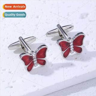 Men Red Cufflinks Butterfly Apple Color Shirt Accessories Po