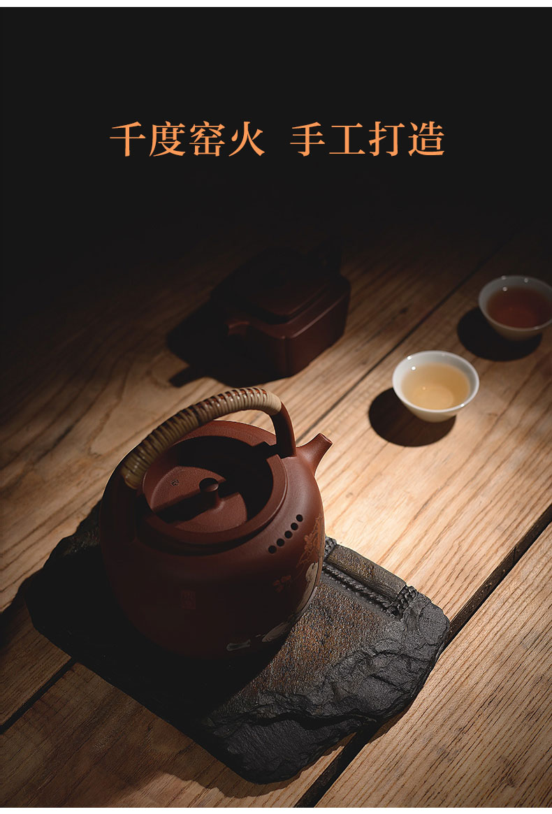 Vatican let view springs are it undressed ore purple clay teapot yixing of pure manual ball hole, boiled tea girder kettle