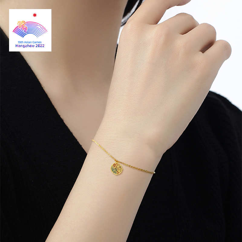 Hangzhou Asian Games tide surges bracelet 999 gold 5G gold process 38 women's festival gift