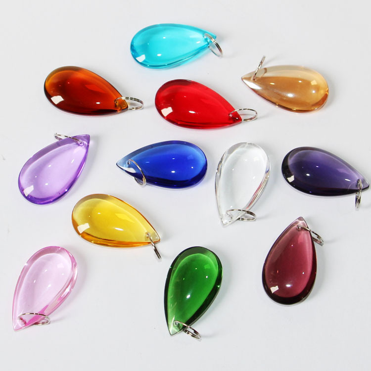 Glass Crystal Bead Curtain Pendant Handmade DIY Crafts Gourd Beads Crystal Pendant Smooth Water Drop-Shaped Loose Beads