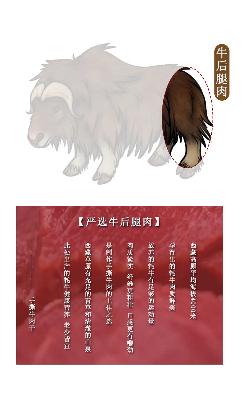 西藏特产 手撕牛肉干 500g 图3
