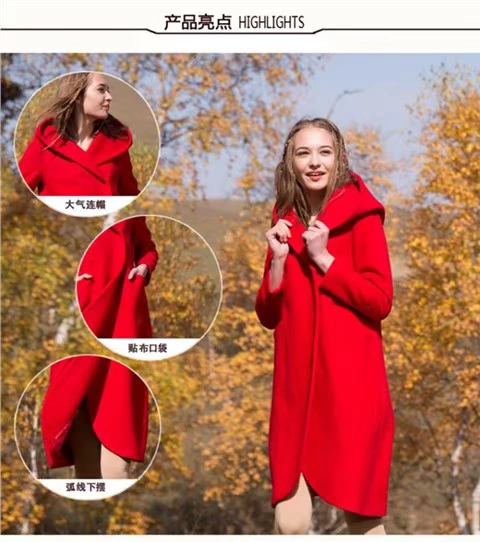 VIVIAN LIU / Hongying G1669301 Áo khoác nữ mùa đông có mũ trùm đầu dài vừa phải - Trung bình và dài Coat