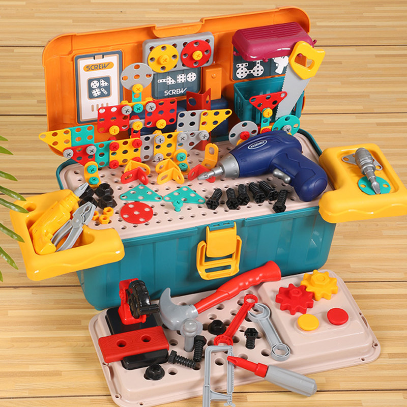 Child screwscrew Toys Toys sets Boys Puzzle Screwdriver Electric Drills Baby Hands-on Dismantling Repair and Tech Box