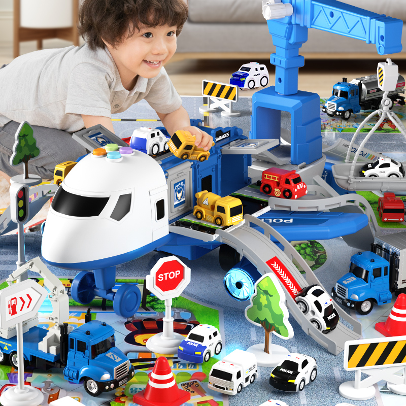 Children's aircraft Toy Boy Supersize Fall Resistant Deformation 2 Baby Puzzle Multifunction Habitual small car 3-6 years old